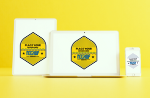 High-quality mock up of tablet pc and smartphone for digital content and touchscreen designs psd