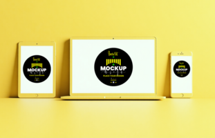 Tablet pc and smartphone mock up for showcasing digital content and mobile device applications psd