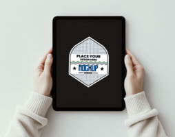 Realistic tablet pc mock up with smartphone for showcasing digital screen and user interface psd