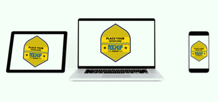 Realistic tablet mock up with smartphone for showcasing portable devices and mobile innovation psd