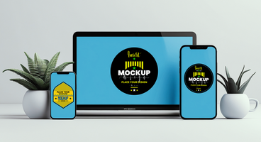 Editable tablet and smartphone mock up with touchscreen display for technology presentations psd