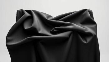 Draped Black Fabric with Textured Surface and Subdued Lighting photo