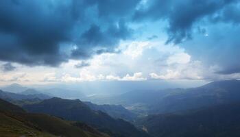 Dramatic Mountain Landscape Under a Moody Sky photo