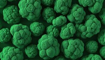 Microscopic View of Vibrant Green Cellular Structures Under Soft Lighting photo