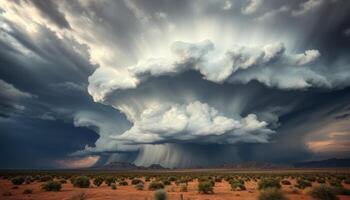 Massive Storm Clouds Over Desert Landscape photo