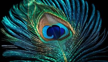 Peacock Feather With Vibrant Colors photo