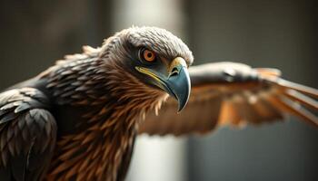 Closeup Of A Brown Eagle In Flight photo