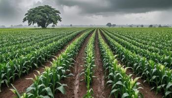 Vast Cornfield Under a Dramatic Sky photo