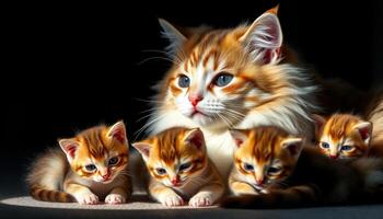 Mother Cat with Kittens photo