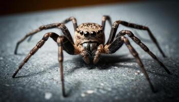 Closeup Of A Brown And Black Jumping Spider photo