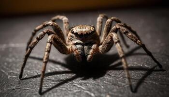 Closeup Of A Spider On Dark Background photo