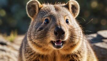 Closeup of a Brown Rodent with Large Ears and Whiskers photo