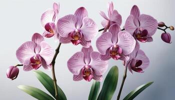 Pink Striped Orchids Arrangement photo