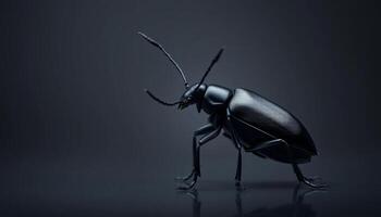 Pixelated Black Beetle On Dark Background photo