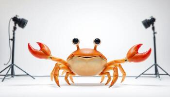 Playful Orange Crab In Studio Lighting photo