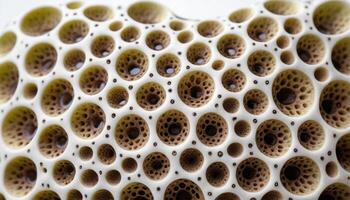 Close-Up of Porous Surface with Repeating Circular Pattern photo