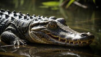 Close Up Of Crocodile In Water photo