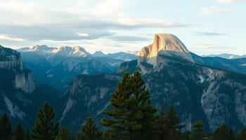 Golden Sunset Over Majestic Mountain Range photo