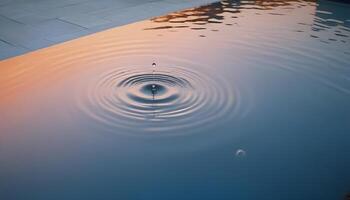 A drop of water falling into a pool photo