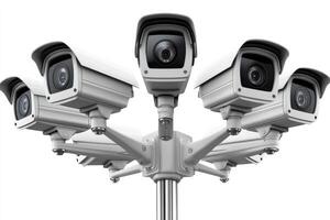 Surveillance camera setup monitoring public space for safety and security improvements photo