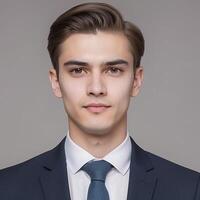 A young man in a suit and tie photo