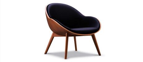 Modern chair design featuring curved wooden frame and plush upholstery, perfect for contemporary interiors. This stylish piece adds elegance and comfort to any space photo
