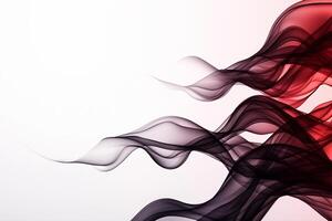 Elegant abstract waves in red and black create dynamic visual flow, evoking sense of movement and energy. smooth transitions and gradients enhance artistic appeal photo