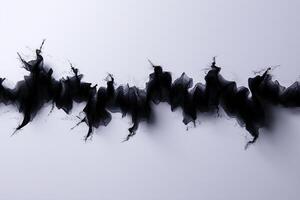 Abstract black and white line drawing of sound waves on smooth surface, showcasing dynamic movement and fluidity. design evokes sense of rhythm and energy photo