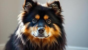 Portrait of a Finnish Lapphund in Natural Lighting with Soft Highlights photo