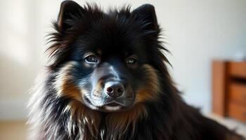 Portrait of a Swedish Lapphund in Soft Natural Light photo
