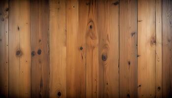 Detailed view of rustic wooden planks with natural grain and visible knots photo