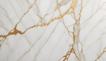Smooth white and gold marble texture, creating a classic and elegant atmosphere photo