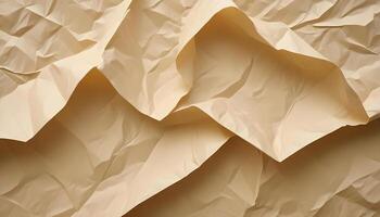 Vintage beige paper with gentle folds and a rustic texture photo