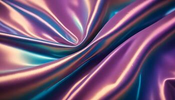 Dynamic iridescent cloth texture with colorful reflections photo