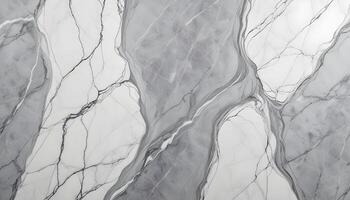 Intricate gray and white marble texture with delicate veining and glossy polished finish photo