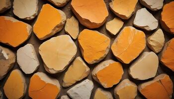 Rocky terrain texture with a harsh, uneven surface and scattered debris photo