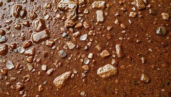 Sandstone texture background with a wet look, as if it has just rained The surface is shiny, showcasing darker hues and highlighting the natural contours of the stone photo