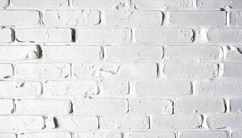 Vintage whitewashed brick texture with cracked paint revealing bricks, creating a contrast of rough and smooth photo