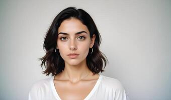 Italian model with a flawless complexion and confident expression photo