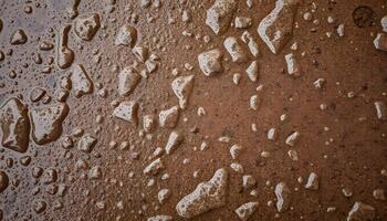 Close up of a rocky surface, textured layers, earthy brown and tan tones photo