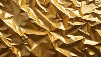 Crinkled shiny foil with a metallic sheen, perfect for celebratory or festive designs photo