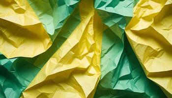 Crumbled, colorful paper with striking abstract patterns photo