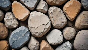 Natural rough rock texture with uneven patterns and visible mineral details photo