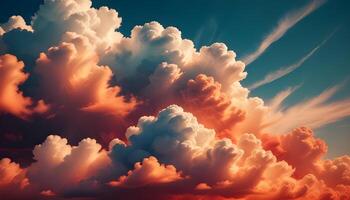 Light and fluffy clouds swirling gently in the sky photo