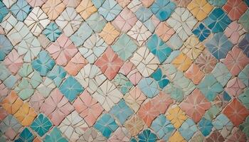Colorful and detailed tile mosaic creating a dynamic texture photo