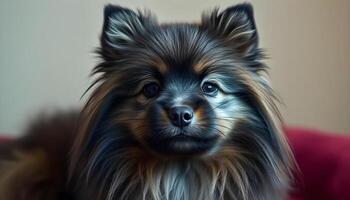 Calm Lowchen with Dark Eyes and Elegant, Flowing Coat in Soft Natural Light photo