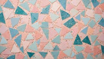Speckled terrazzo surface with lively fragments in various hues, great for creative and youthful spaces photo