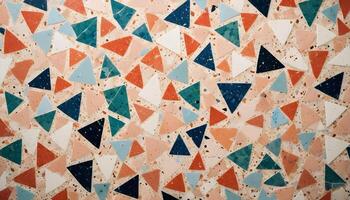 Fun terrazzo surface with a mix of bold, colorful fragments, perfect for adding flair to modern spaces photo