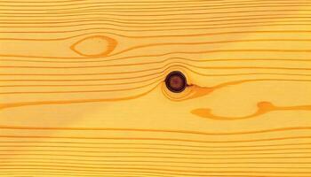 Wooden surface with knots and grains, warm yellow orange color photo