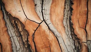 Close up of a tree trunk with some cracks photo